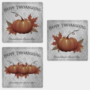Thanksgiving Pumpkin Damask   Grey