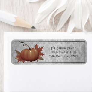 Thanksgiving Pumpkin Damask   Grey Label