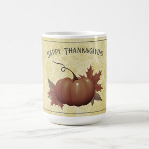 Thanksgiving Pumpkin Damask   Yellow Coffee Mug