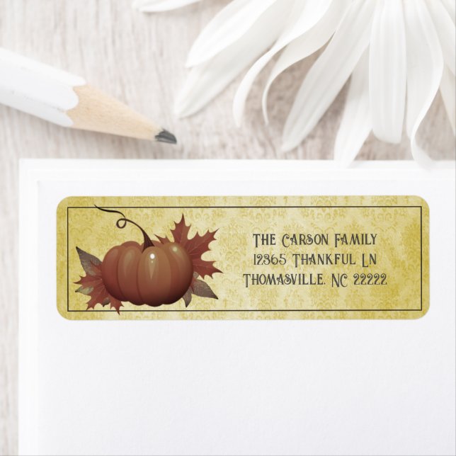 Thanksgiving Pumpkin Damask | Yellow Label (Insitu)