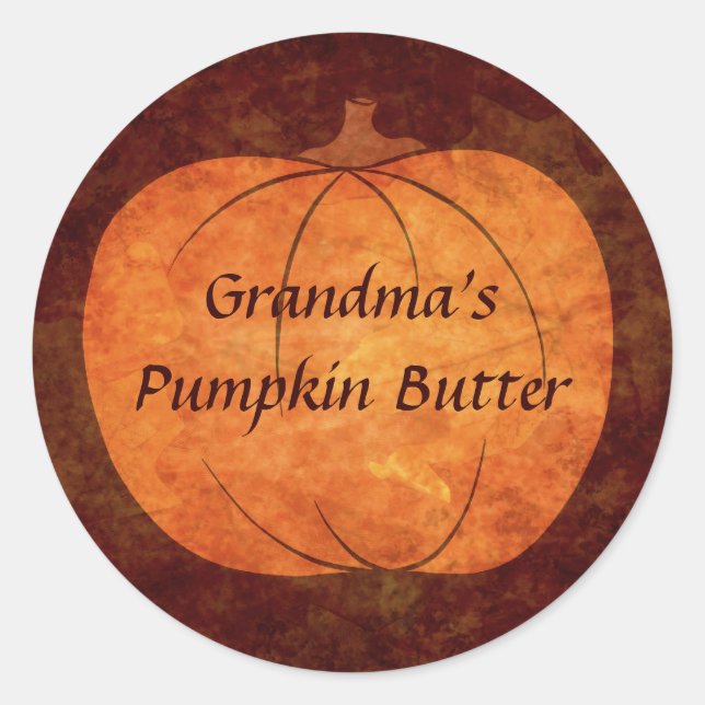 Thanksgiving pumpkin design classic round sticker (Front)