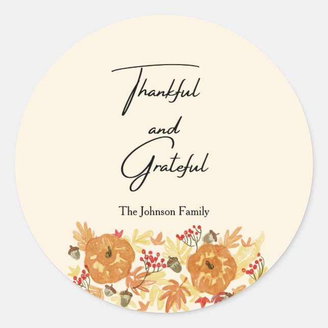 Thanksgiving Pumpkin Dinner Envelope Seal (Front)