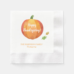 Thanksgiving Pumpkin Dinner Party Custom Napkin