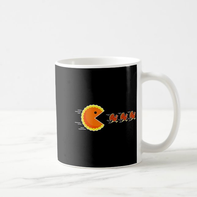 Thanksgiving Pumpkin E Chasing Turkey Gamer Men Wo Coffee Mug (Right)