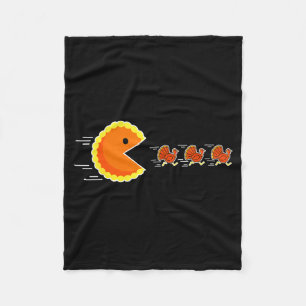 Thanksgiving Pumpkin E Chasing Turkey Gamer Men Wo Fleece Blanket