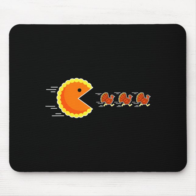 Thanksgiving Pumpkin E Chasing Turkey Gamer Men Wo Mouse Mat (Front)