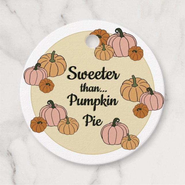 Thanksgiving pumpkin  favour tags (Front)