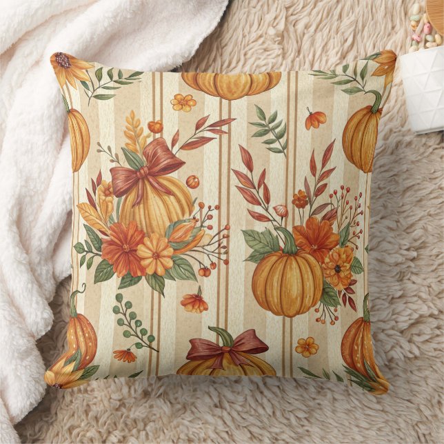 Thanksgiving Pumpkin Harvest Autumn Pattern Cushion (Blanket)