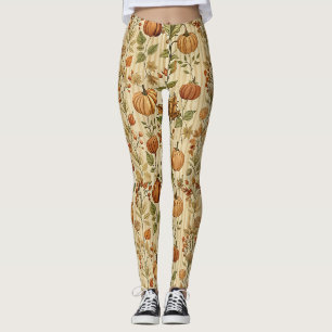 Thanksgiving Pumpkin Harvest Autumn Pattern Leggings