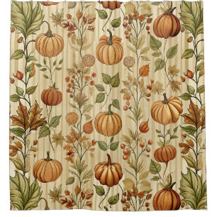 Thanksgiving Pumpkin Harvest Autumn Pattern Shower Curtain
