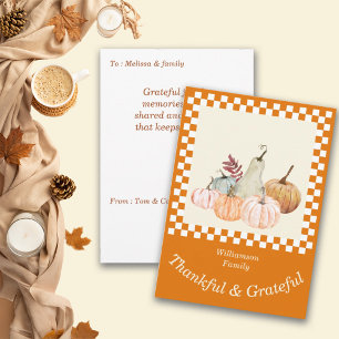 Thanksgiving Pumpkin Harvest Personalize Holiday Card