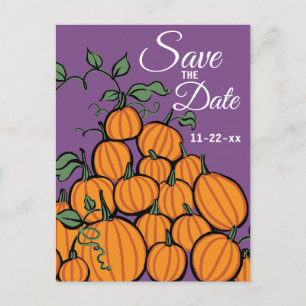 Thanksgiving Pumpkin Harvest Save the Date Invitation Postcard