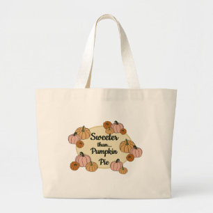 Thanksgiving Pumpkin Large Tote Bag