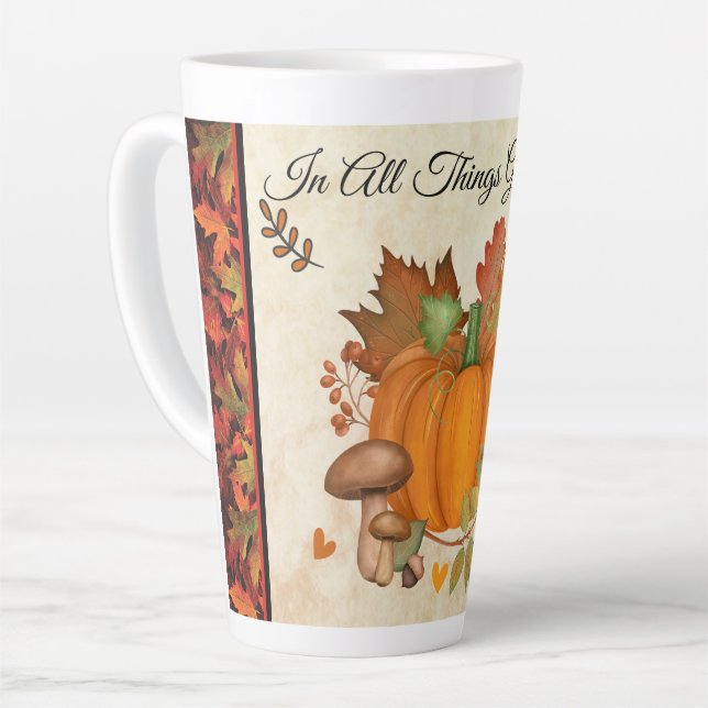 Thanksgiving Pumpkin Latte Mug (Left Angle)