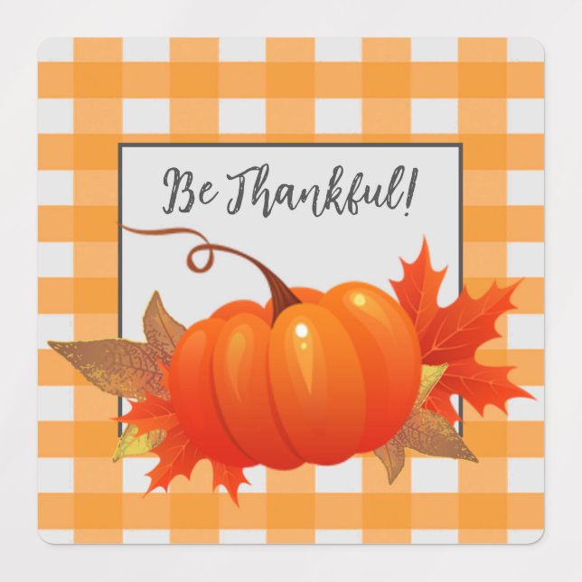 Thanksgiving Pumpkin Orange Buffalo Plaid (Design 1)