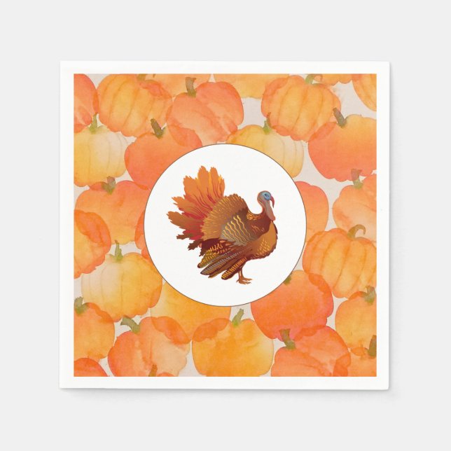 Thanksgiving Pumpkin Paper Napkin (Front)