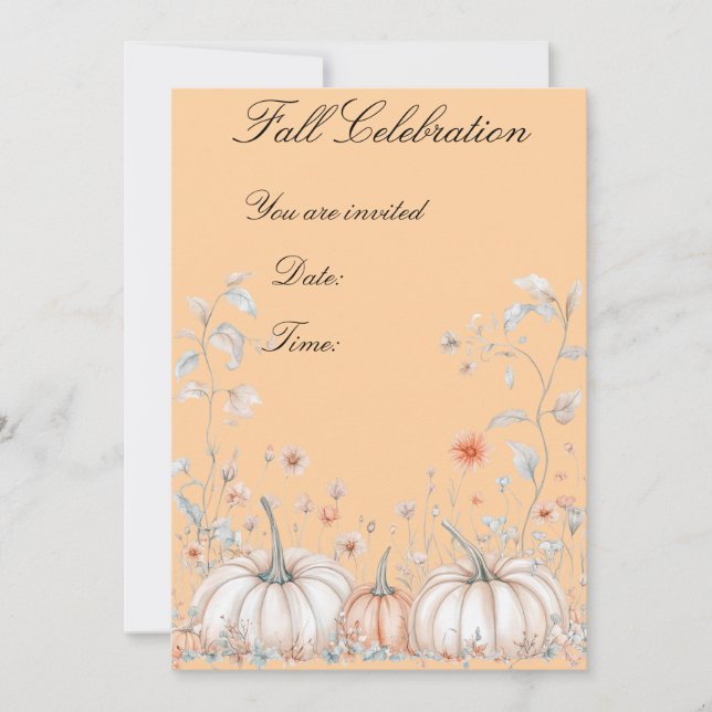 Thanksgiving Pumpkin Party Invitation (Front)