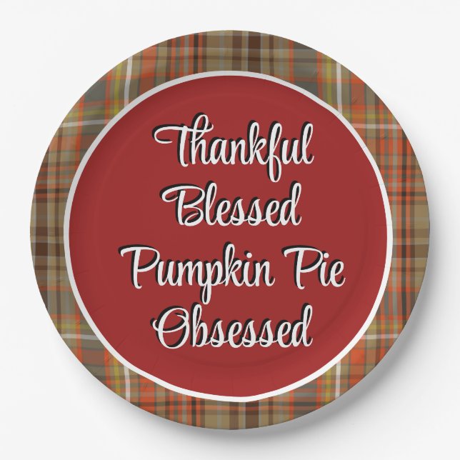 Thanksgiving Pumpkin Pie Dessert  Paper Plate (Front)