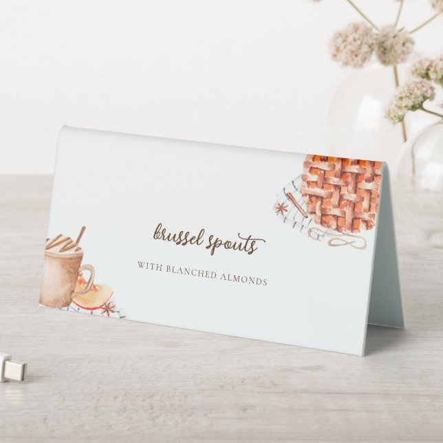 Thanksgiving Pumpkin Pie Food Label Card (In SItu (Table))