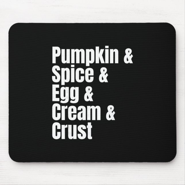 Thanksgiving Pumpkin Pie Ingredient List Funny Rec Mouse Mat (Front)