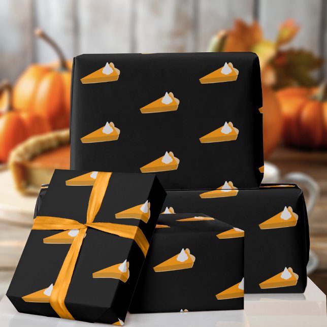 Thanksgiving Pumpkin Pie Pattern Wrapping Paper (A fun pumpkin slice pattern wrapping paper just for you)