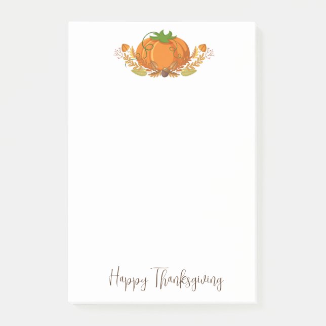 Thanksgiving Pumpkin Post Notes (Front)