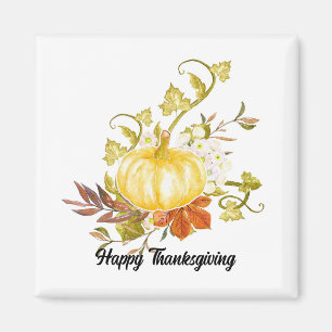 Thanksgiving Pumpkin Square Magnet