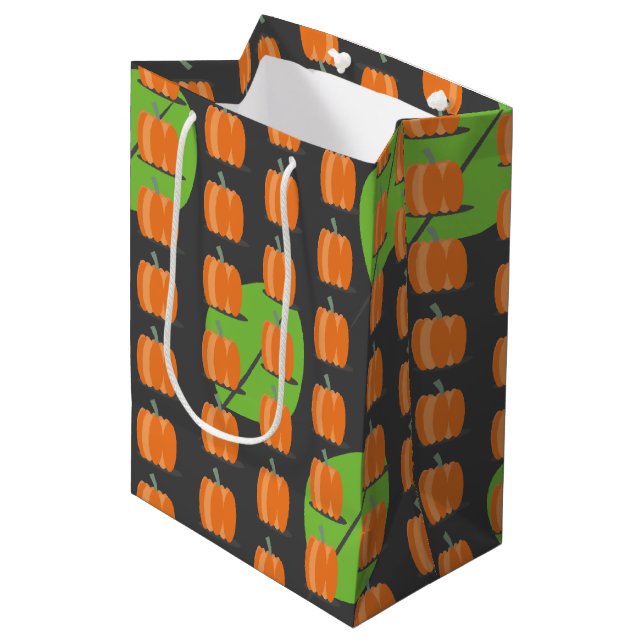 Thanksgiving Pumpkin Theme Pattern Medium Gift Bag (Front Angled)