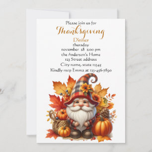 Thanksgiving Pumpkin Watercolor Autumn Invitation