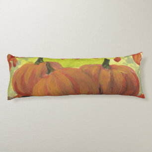 Thanksgiving Pumpkins #1 Fall Autumn Leaves Body Cushion