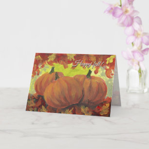 Thanksgiving Pumpkins #1 Fall Autumn Leaves Card