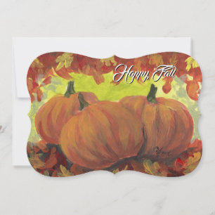 Thanksgiving Pumpkins #1 Fall Autumn Leaves Holiday Card
