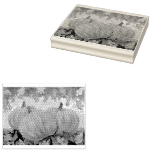 Thanksgiving Pumpkins #1 Fall Autumn Leaves Rubber Stamp