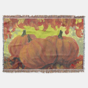 Thanksgiving Pumpkins #1 Fall Autumn Leaves Throw Blanket
