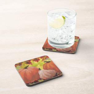 Thanksgiving Pumpkins #2 Fall Autumn Leaves Coaster