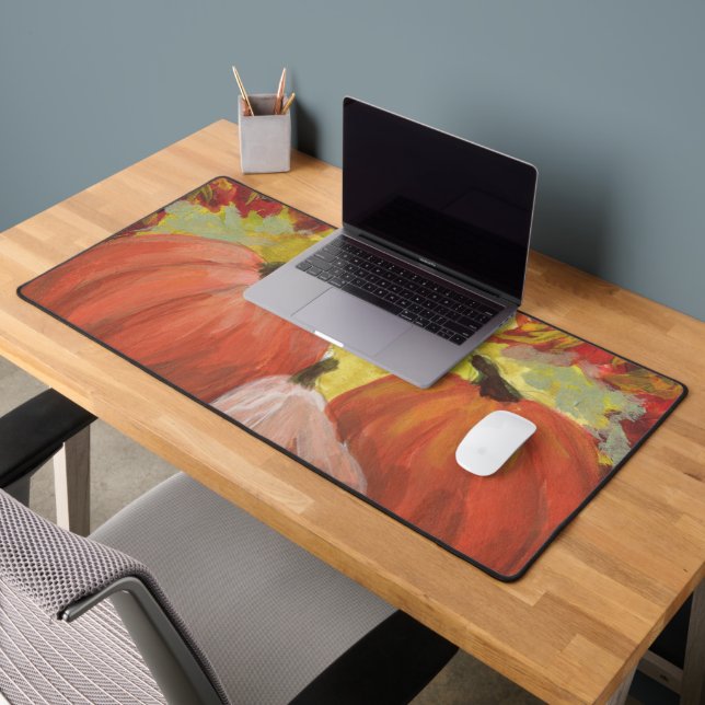 Thanksgiving Pumpkins #2 Fall Autumn Leaves Desk Mat (Office 2)