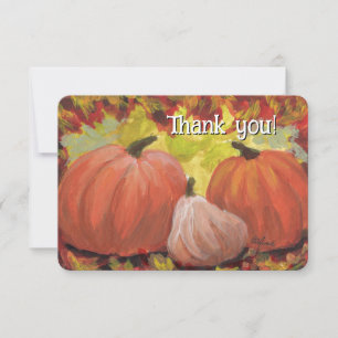 Thanksgiving Pumpkins #2 Fall Autumn Leaves Thank You Card