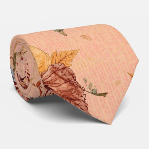 Thanksgiving,Pumpkins and Flowers Pattern Neck Tie