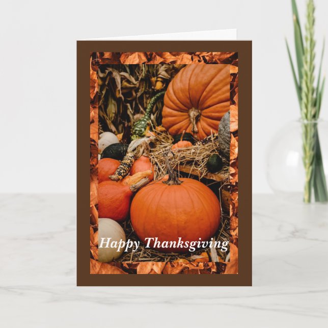Thanksgiving Pumpkins Card, 5" x 7" Folded Card (Front)