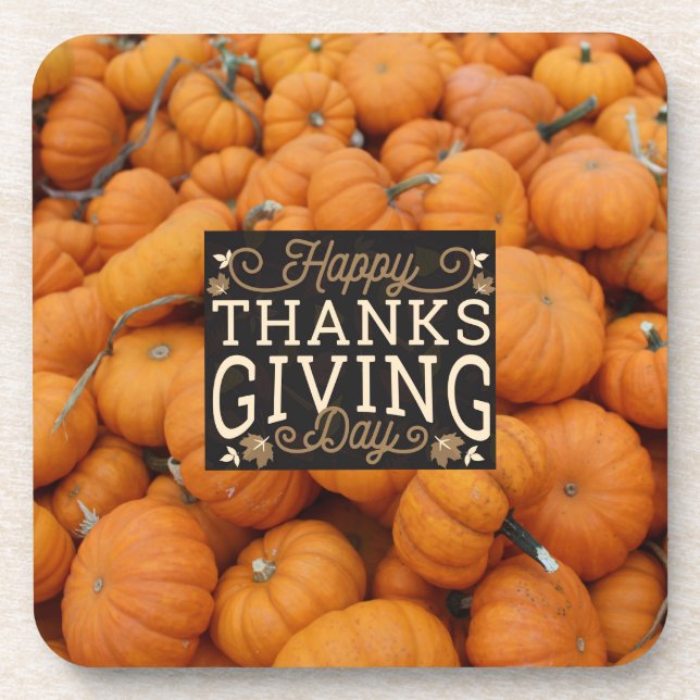 Thanksgiving pumpkins coaster (Front)