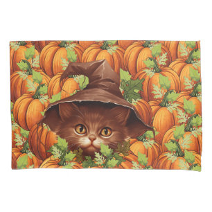 THANKSGIVING PUMPKINS CUTE CAT PILLOWCASE
