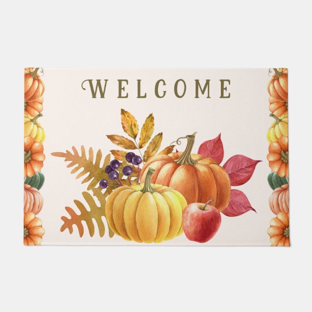Thanksgiving Pumpkins Doormat (Front)