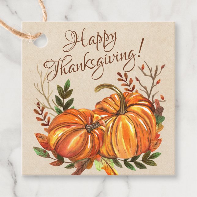Thanksgiving Pumpkins Favour Tags (Front)