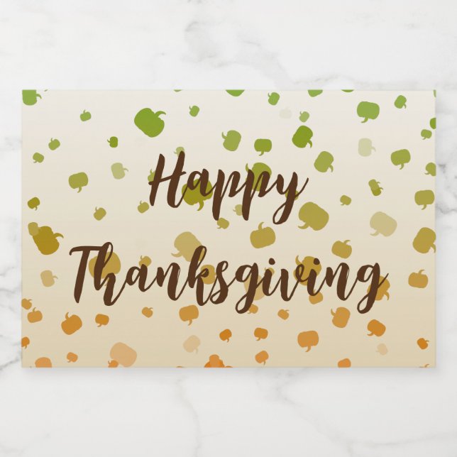 Thanksgiving Pumpkins Liquor Bottle Label (Single Label)
