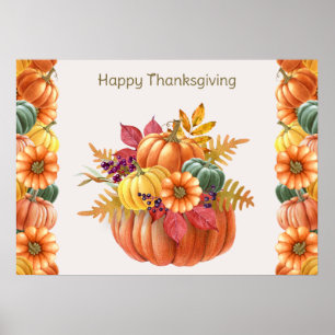 Thanksgiving Pumpkins Poster