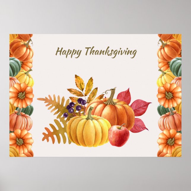 Thanksgiving Pumpkins Poster (Front)
