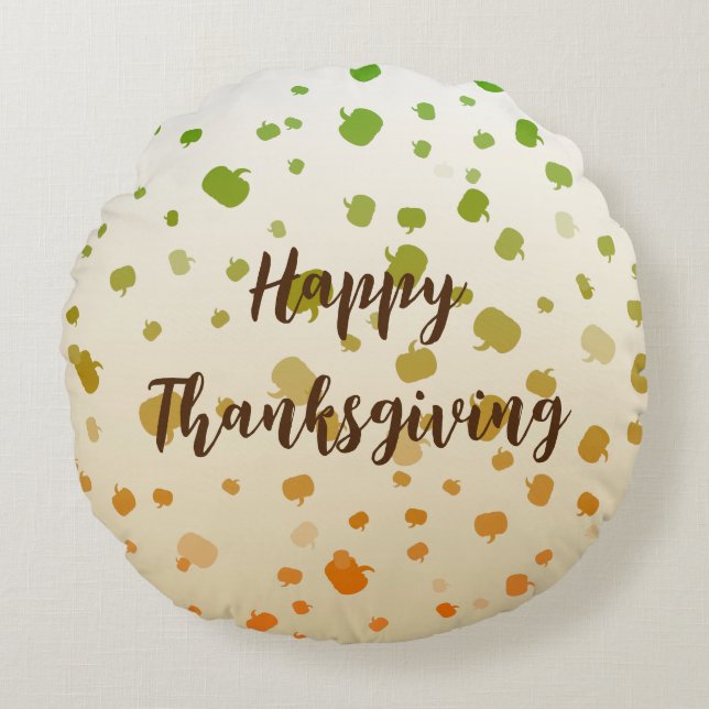 Thanksgiving Pumpkins Round Cushion (Front)