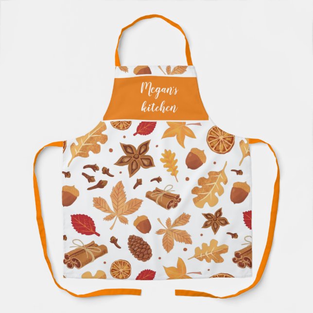 Thanksgiving Pumpkins spice and autumn Apron (Front)