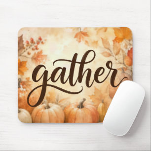Thanksgiving Pumpkins with Gather Text Mouse Mat