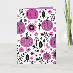Thanksgiving Purple pumpkin and fall flower Invitation